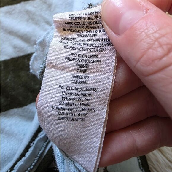 Feee People Claire Striped Blue And Green Tee Small - Picture 3 of 6